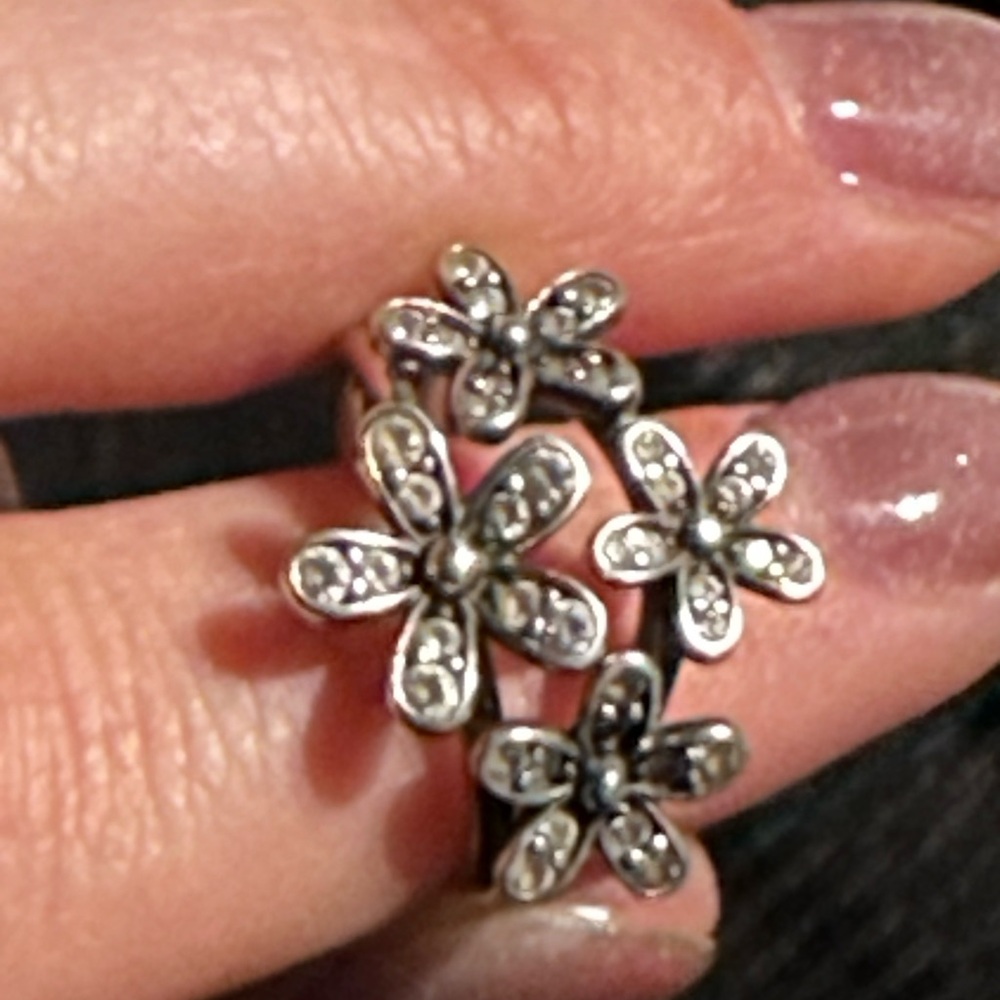 Pandora Silver Daisy Stackable Rings